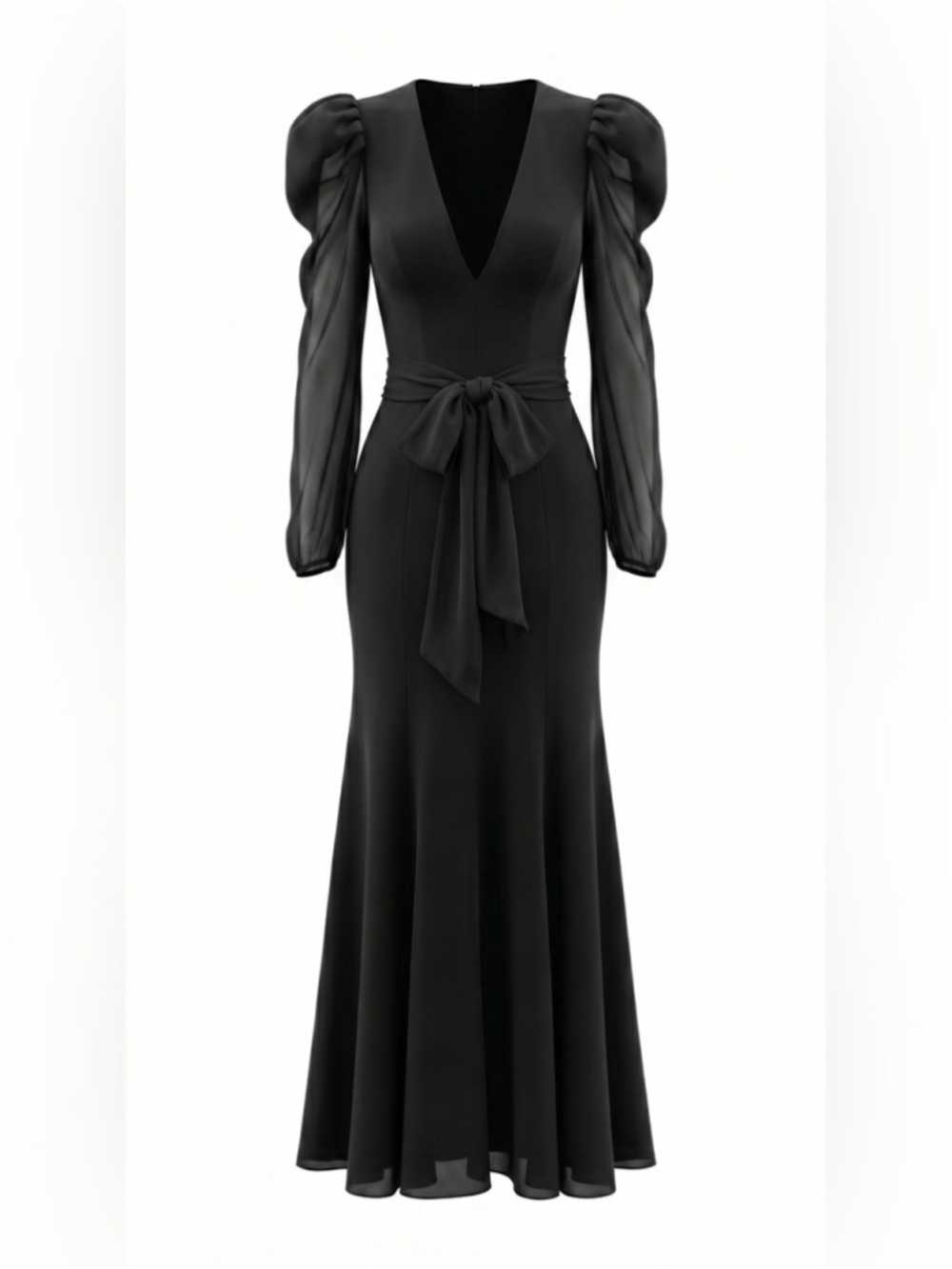 Ronny Kobo Bernadette Long Sleeved Attached Wrap Maxi Gown - Picture 4 of 13
